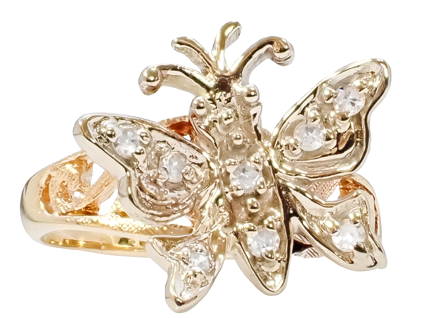 DIAMOND BUTTERFLY RING