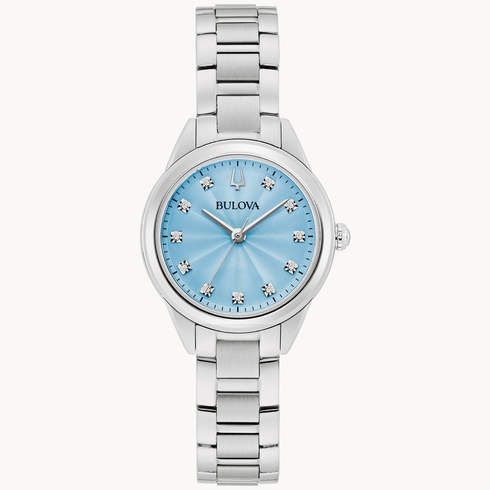LADIES BULOVA DIAMOND BLUE DIAL WATCH