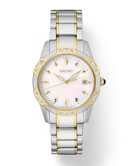 LADIES SEIKO TWO TONE WATCH MOTHER OF PEARL DIAL