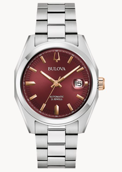 Bulova 自動巻き腕時計 レッドレザー BULOVA 21 JEWEL AUTOMATIC WATCH