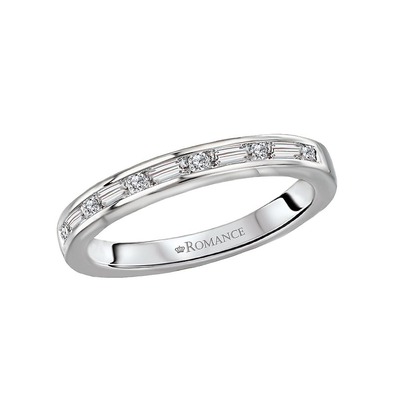Channel 14 Karat White Wedding Band
