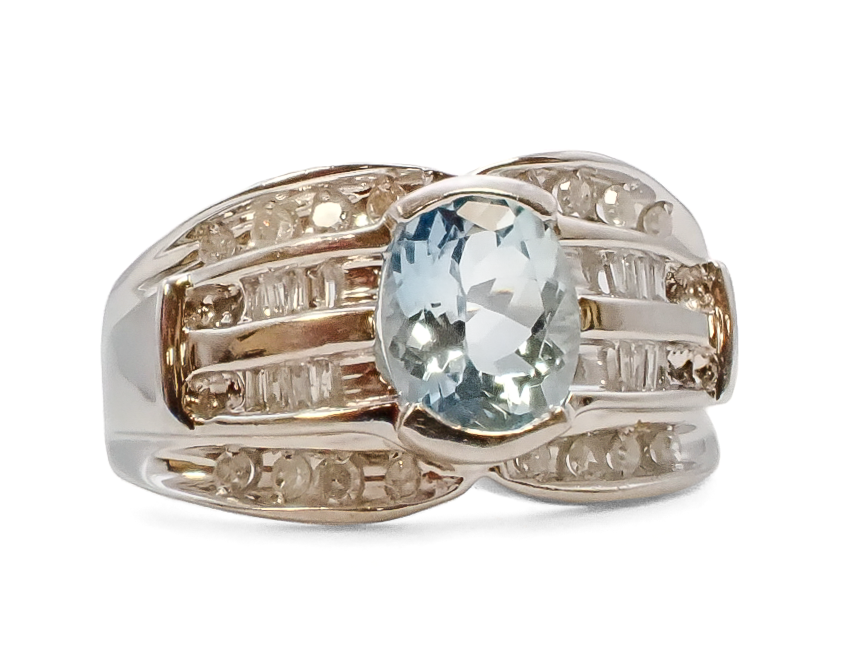 TOPAZ AND DIAMOND RING