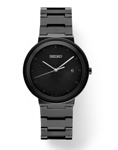 SEIKO MEN'S ESSENTIALS BLACK ION FINISH WATCH 41MM