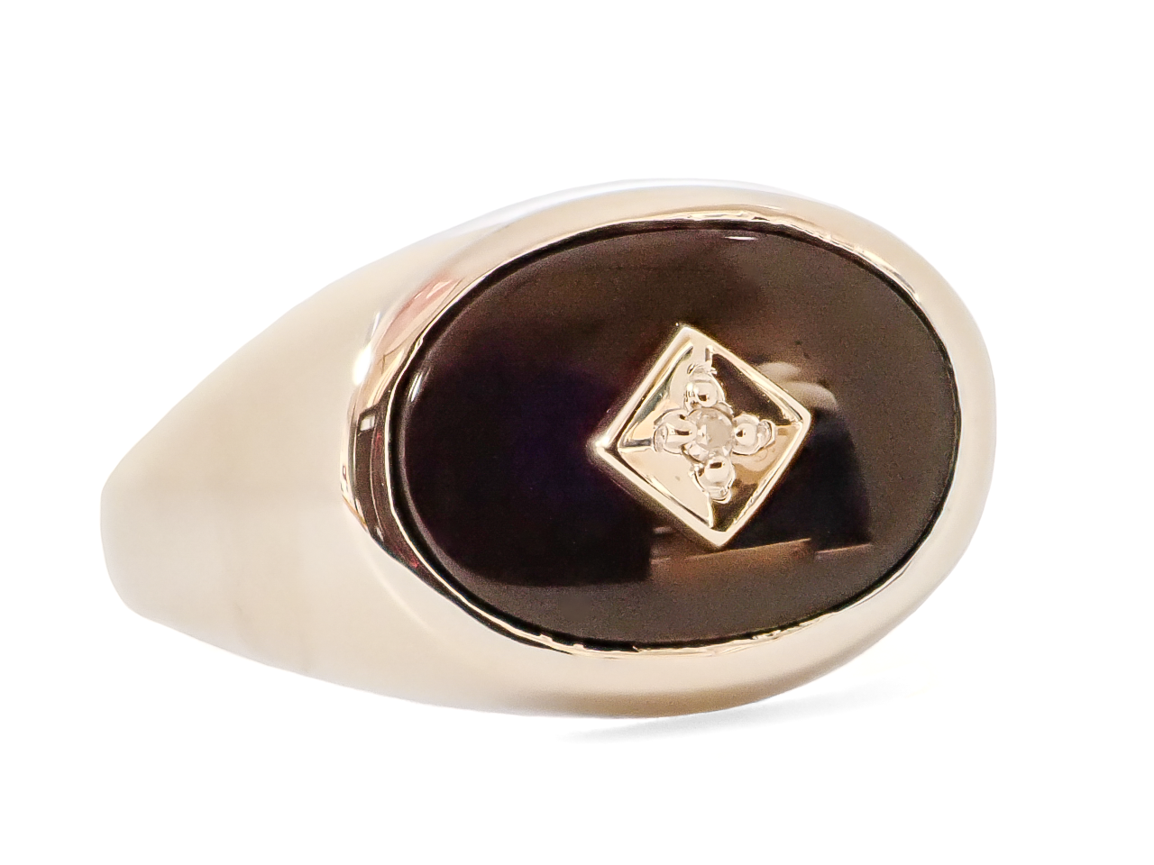 GENTS ONYX AND DIAMOND RING