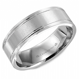 Precious Metal (No Stones) Wedding Bands - Men'