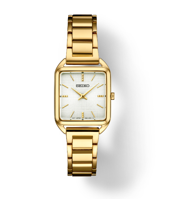 LADIES SEIKO YELLOW TONE GRAY DIAL