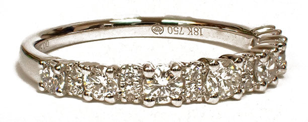 Prong Set 18 Karat White Wedding Band