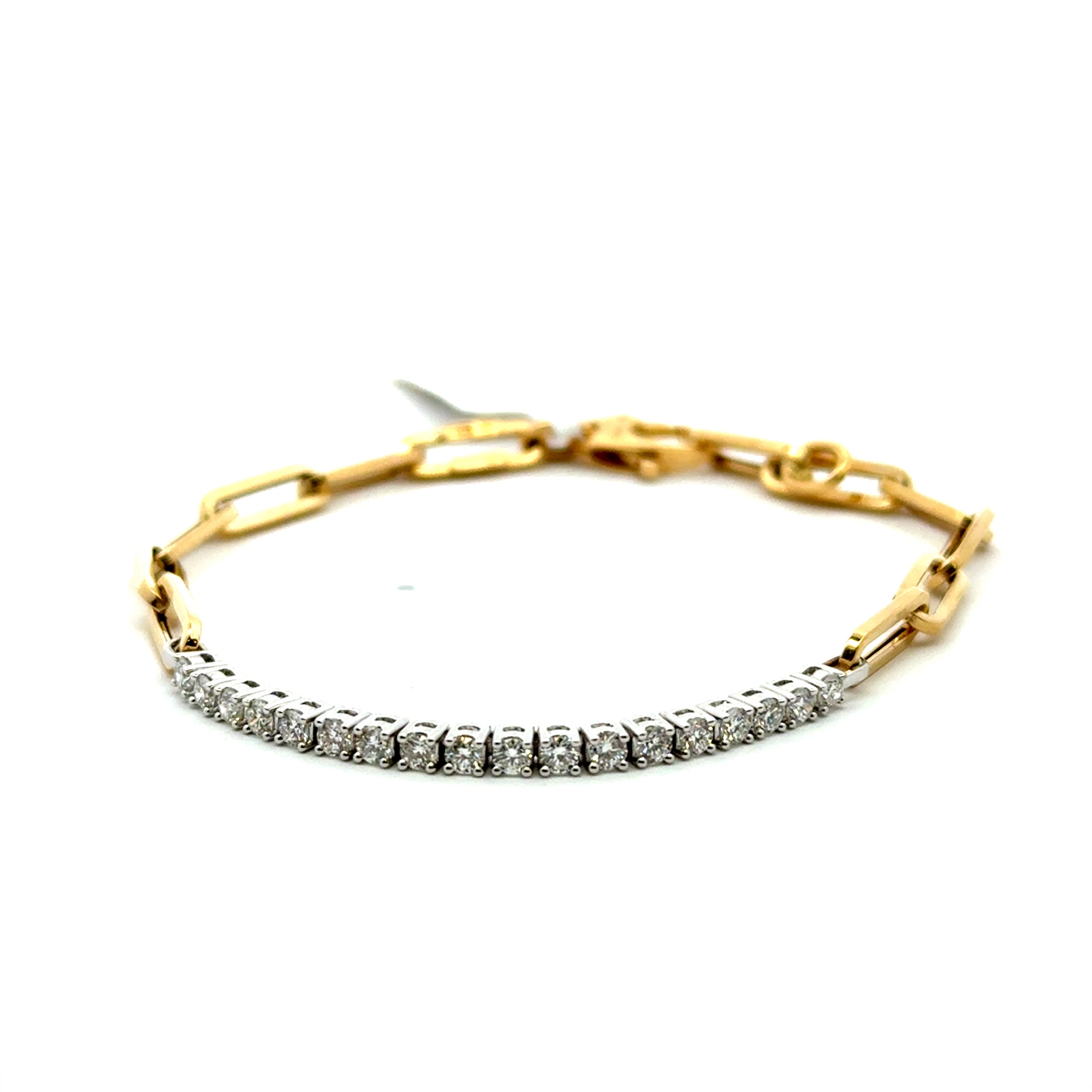 Tennis 14 Karat Two-Tone Diamond Bracelet