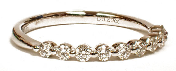 Shared Prong 18 Karat White Wedding Band