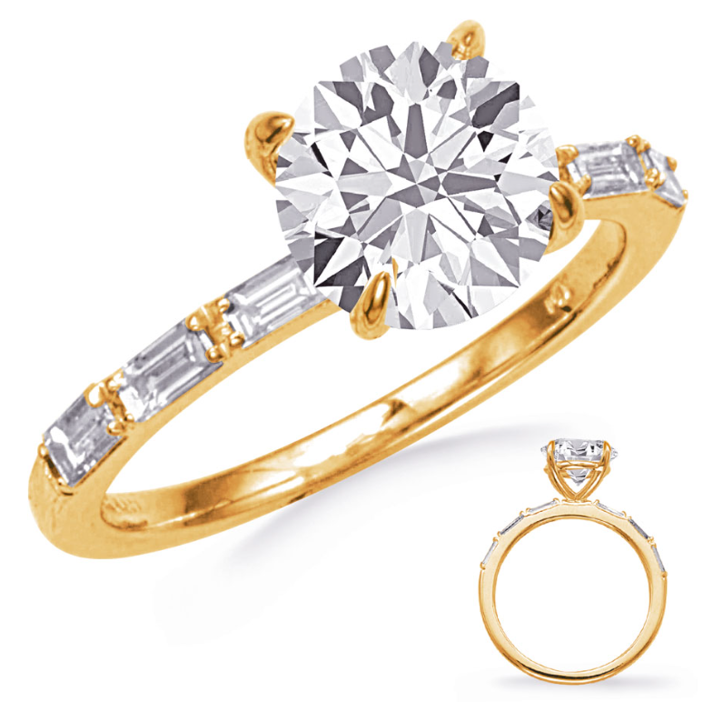 Prong Set 14 Karat Yellow Semi-Mounting