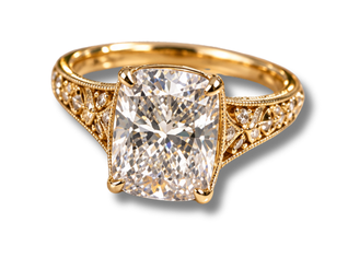 Vintage style lab grown ring