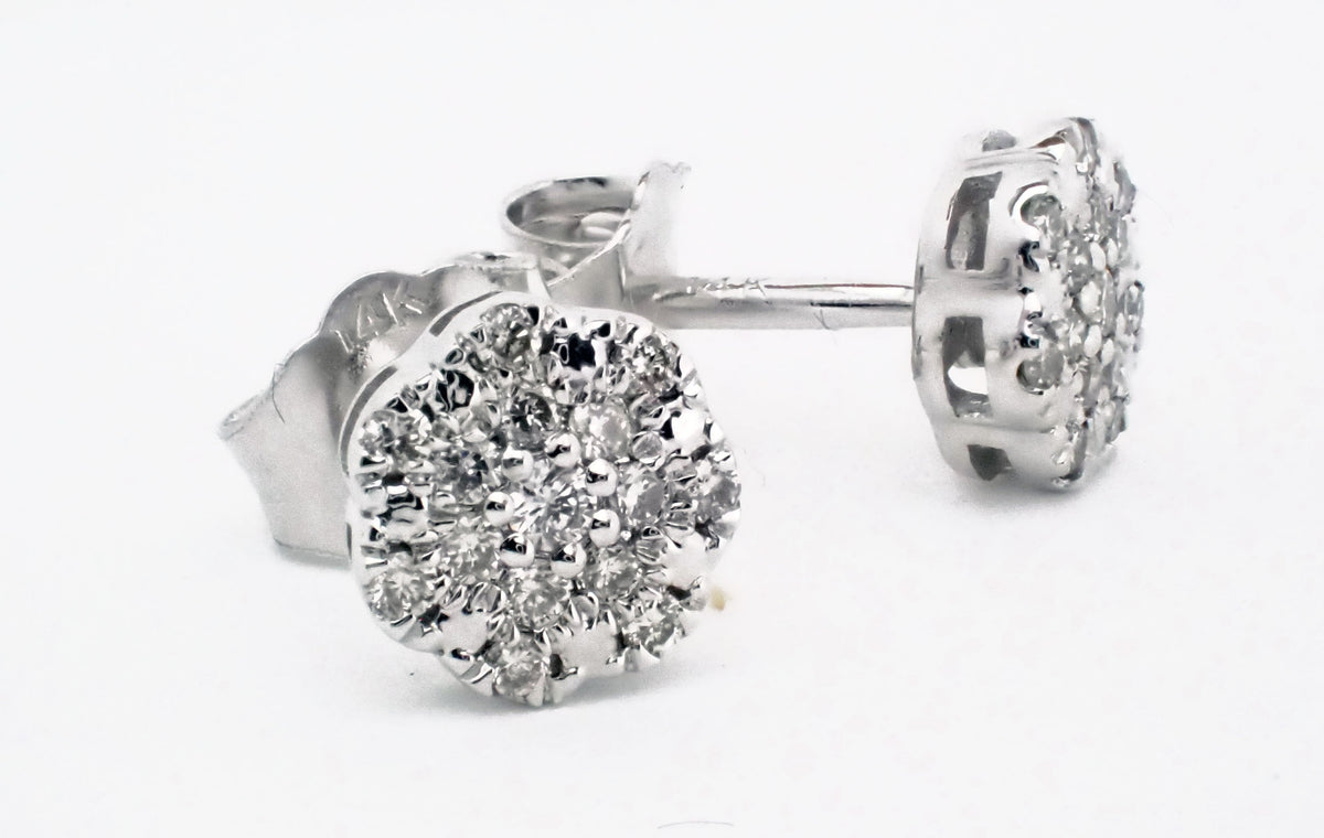 Stud 14 Karat White Earrings