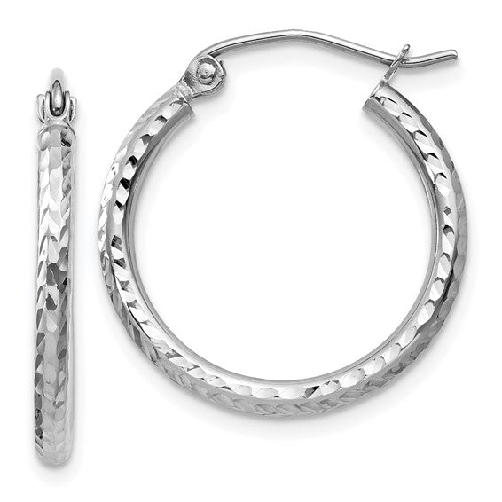 Hoop 14 Karat White Earrings