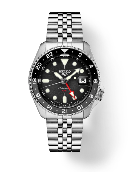 SEIKO 5 AUTO GMT ORANGE DIAL ST. STEEL