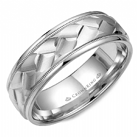 Precious Metal (No Stones) Wedding Bands - Men'