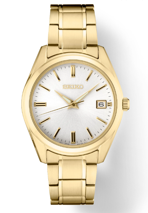 GENTS SEIKO YELLOW TONE DRESS WATCH