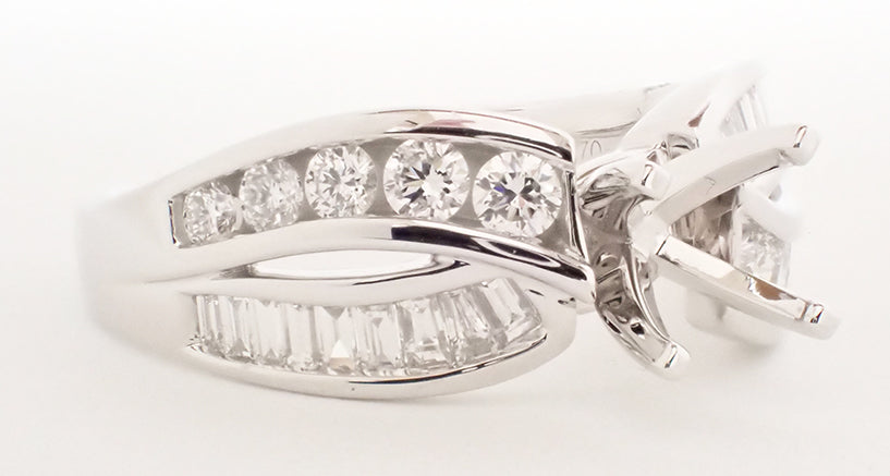 Channel 18 Karat White Semi-Mounting