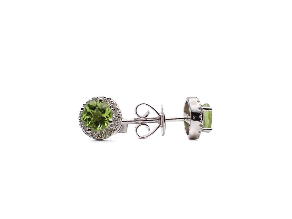 Stud 10 Karat White Peridot Earring