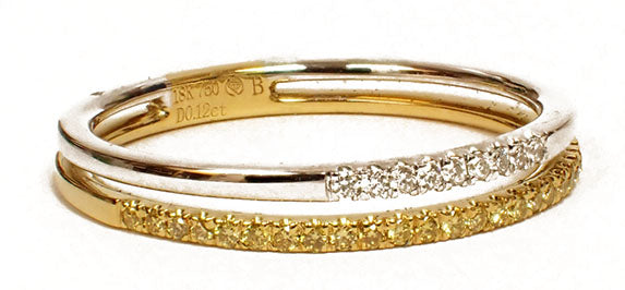 Prong Set 18 Karat Two-Tone Wedding Band