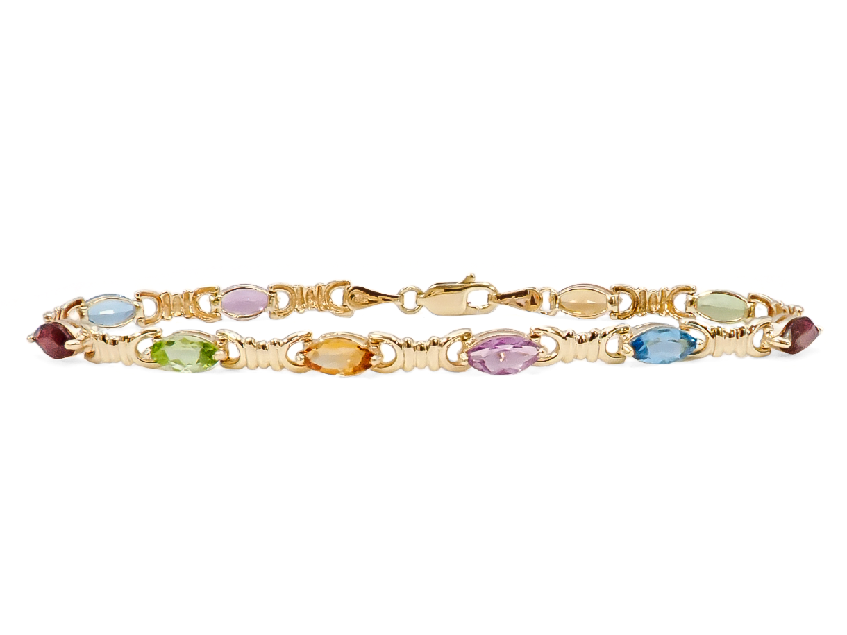 14KY MULIT-COLOR GEMSTONE BRACELET