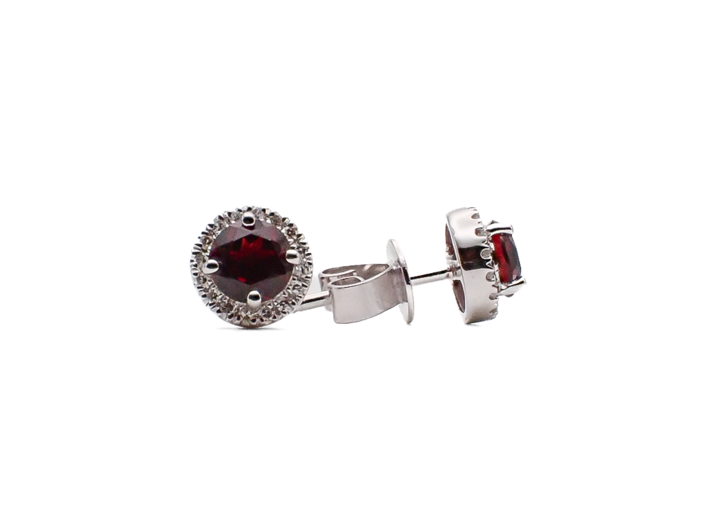 Stud 10 Karat White Garnet Earring