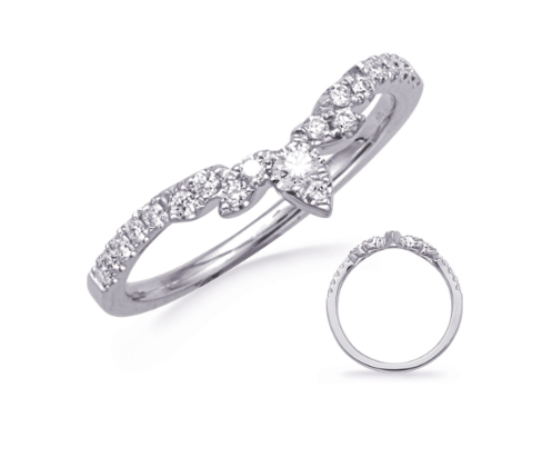 Contour 14 Karat White Wedding Band