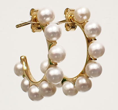 14 Karat Yellow Pearl Earrings