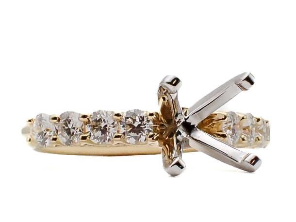 Prong Set 18 Karat Yellow Semi-Mounting