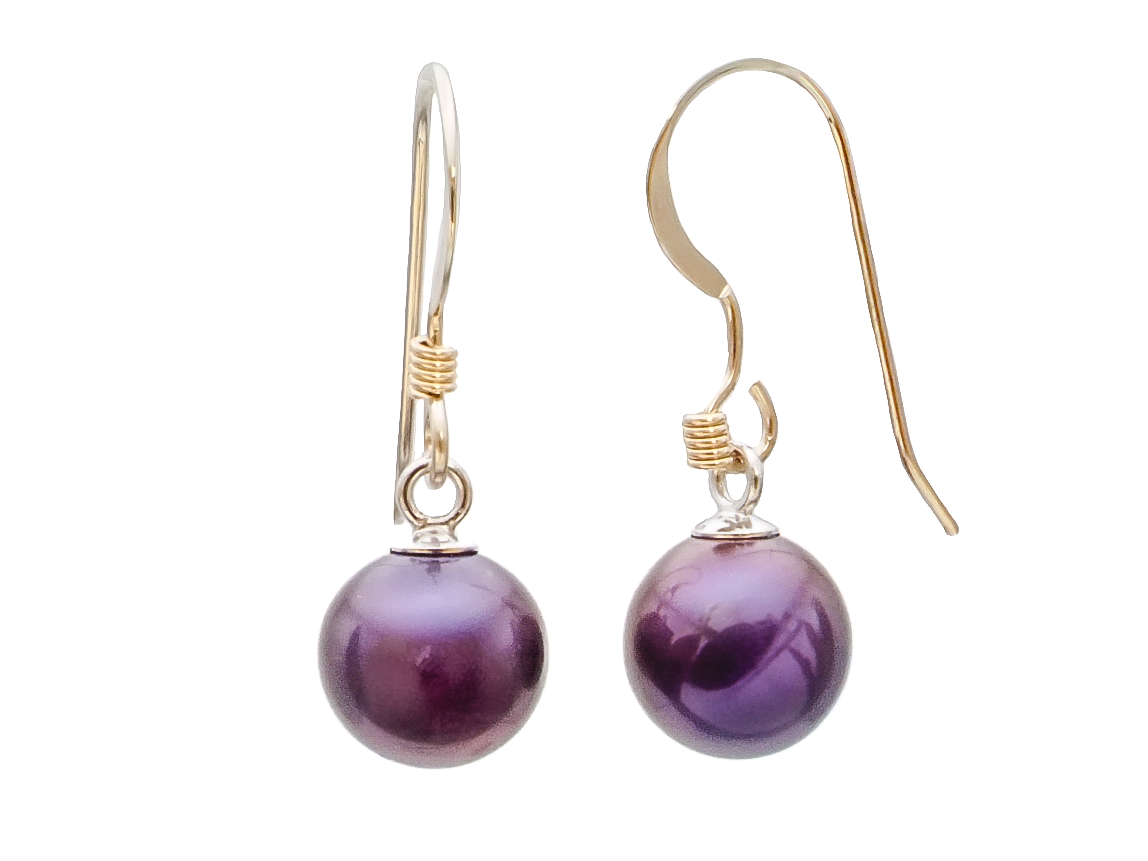 DYED PEARL DANGLE EARRINGS