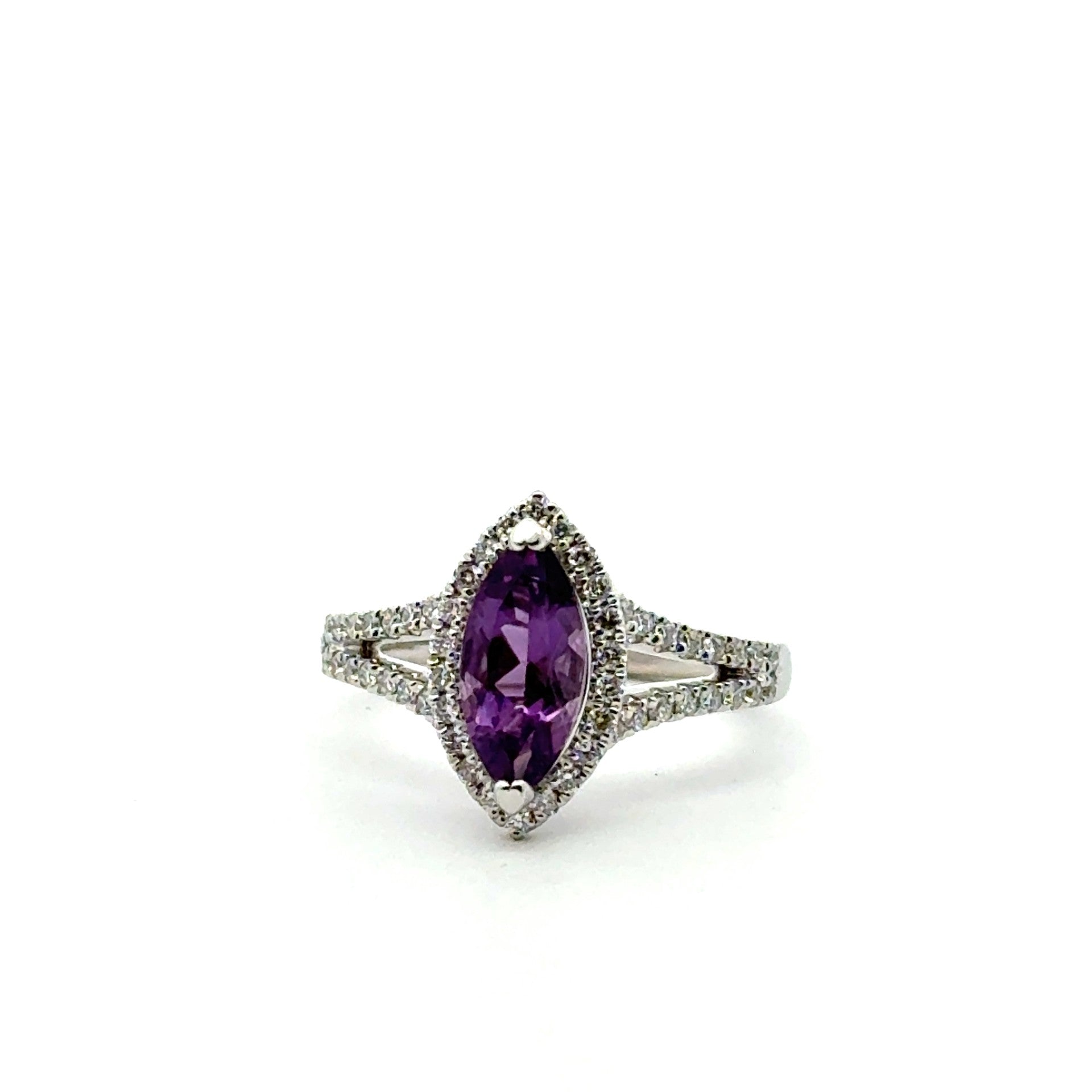 Halo 14 Karat White Semi-Mounting