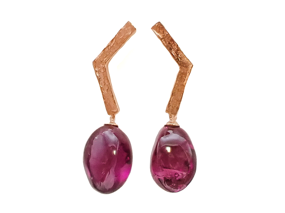 PURPLE GARNET DANGLE EARRINGS
