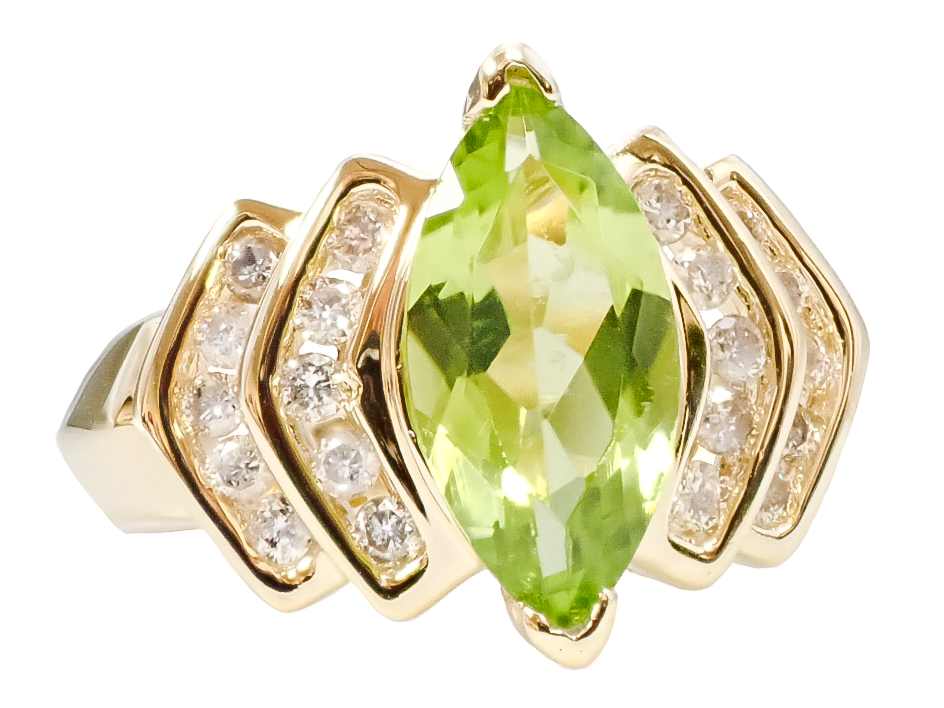 PERIDOT AND DIAMOND RING