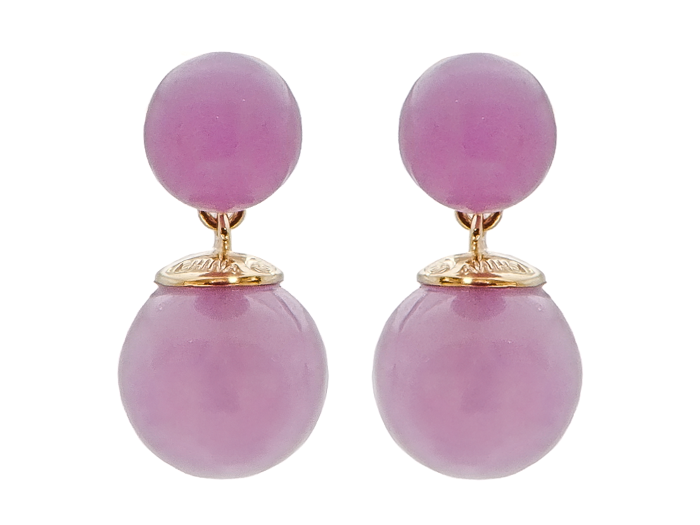 14KY LAVENDER JADE EARRINGS