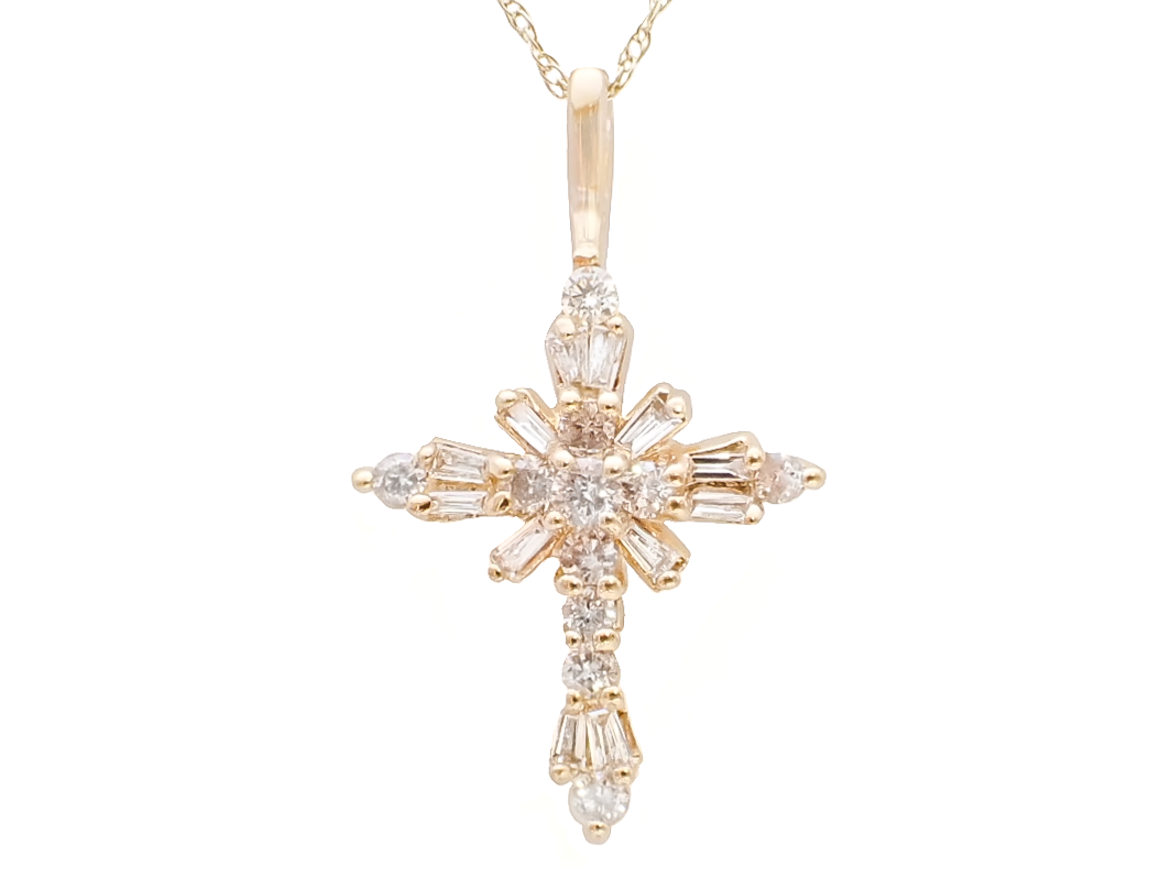 DIAMOND CROSS PENDANT WITH 18" CHAIN