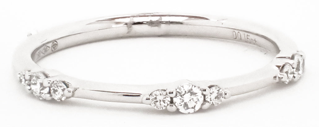 Stackable 18 Karat White Wedding Band