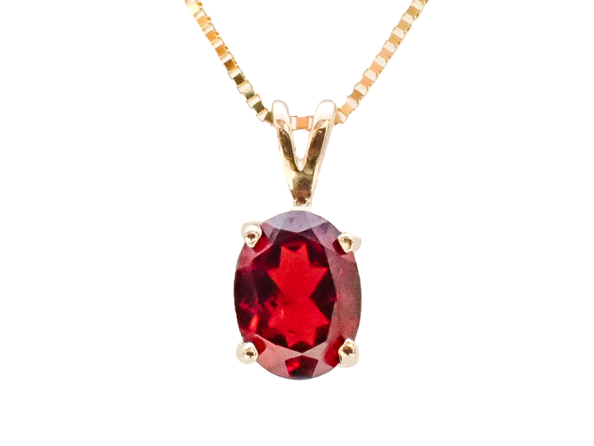 OVAL GARNET PENDANT