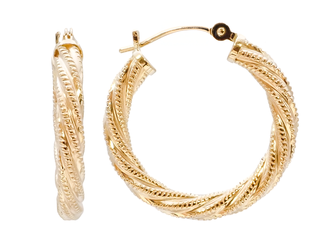 REVERSIBLE DIAMOND HOOP EARRINGS
