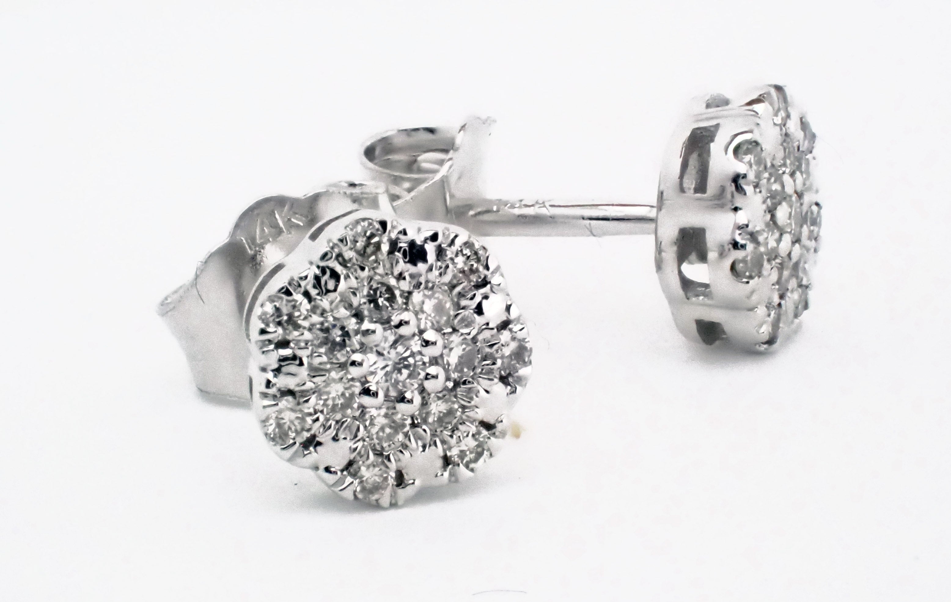 Stud 14 Karat White Earrings