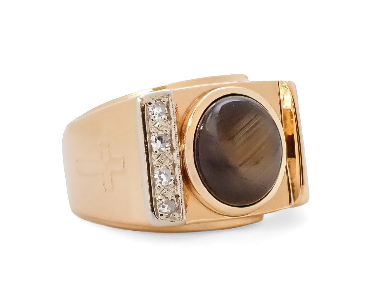 GENTS BLACK SAPPHIRE AND DIAMOND RING