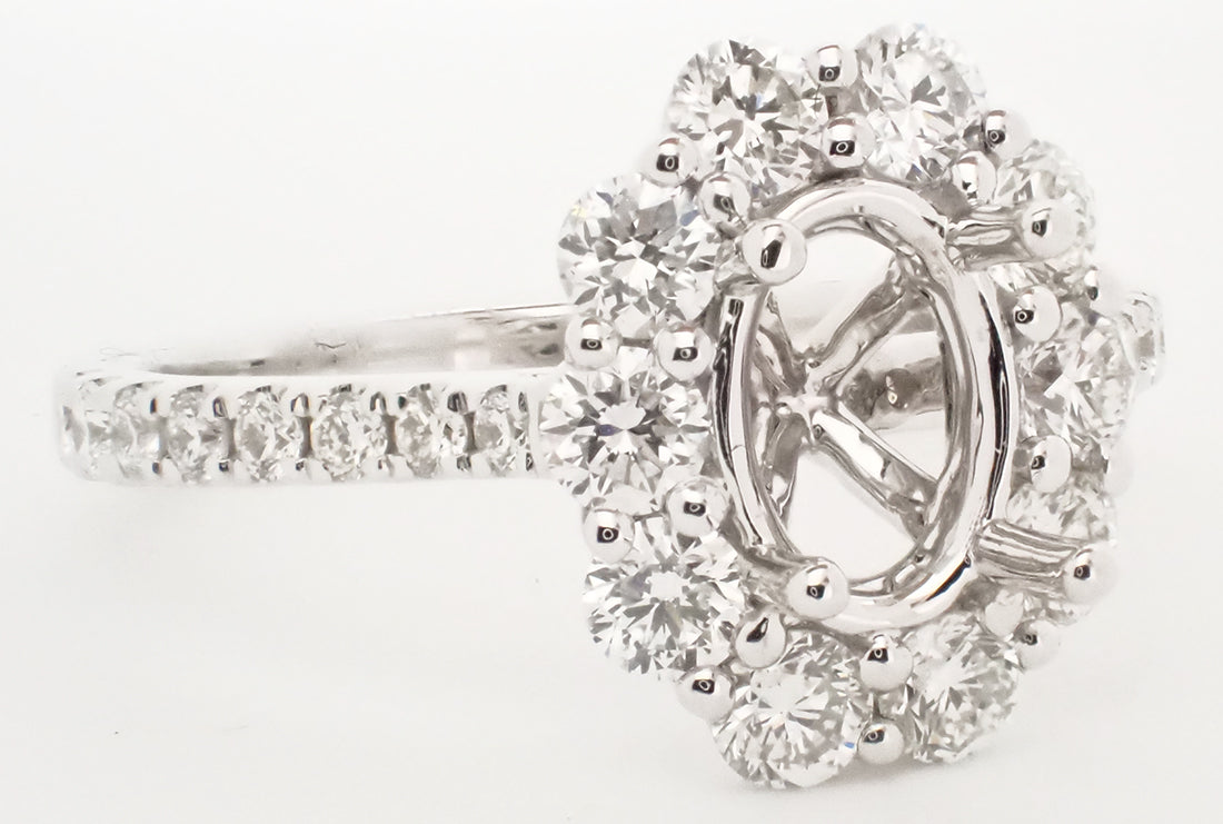 Halo 18 Karat Rose Semi-Mounting